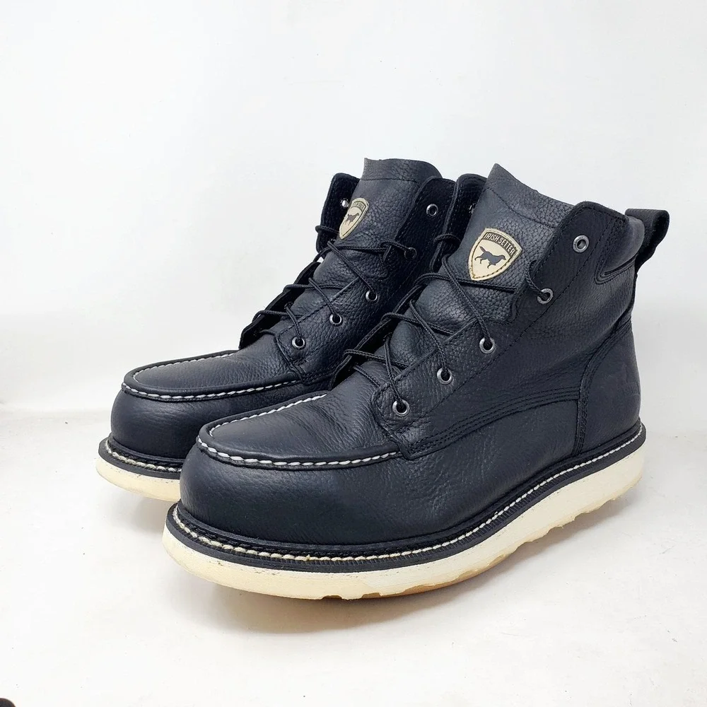 Irish Setter by Red Wing Ashby Boots Mens 14 D Black Wedge Safety Toe Moc Shoes - Picture 5 of 12